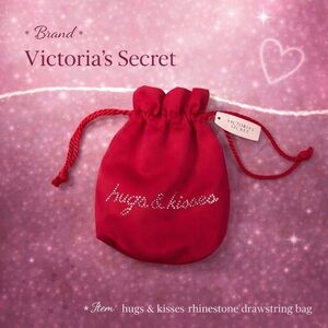 Victoria’s Secret “Hugs & Kisses” Rhinestone Drawstring Bag – New With Tags
